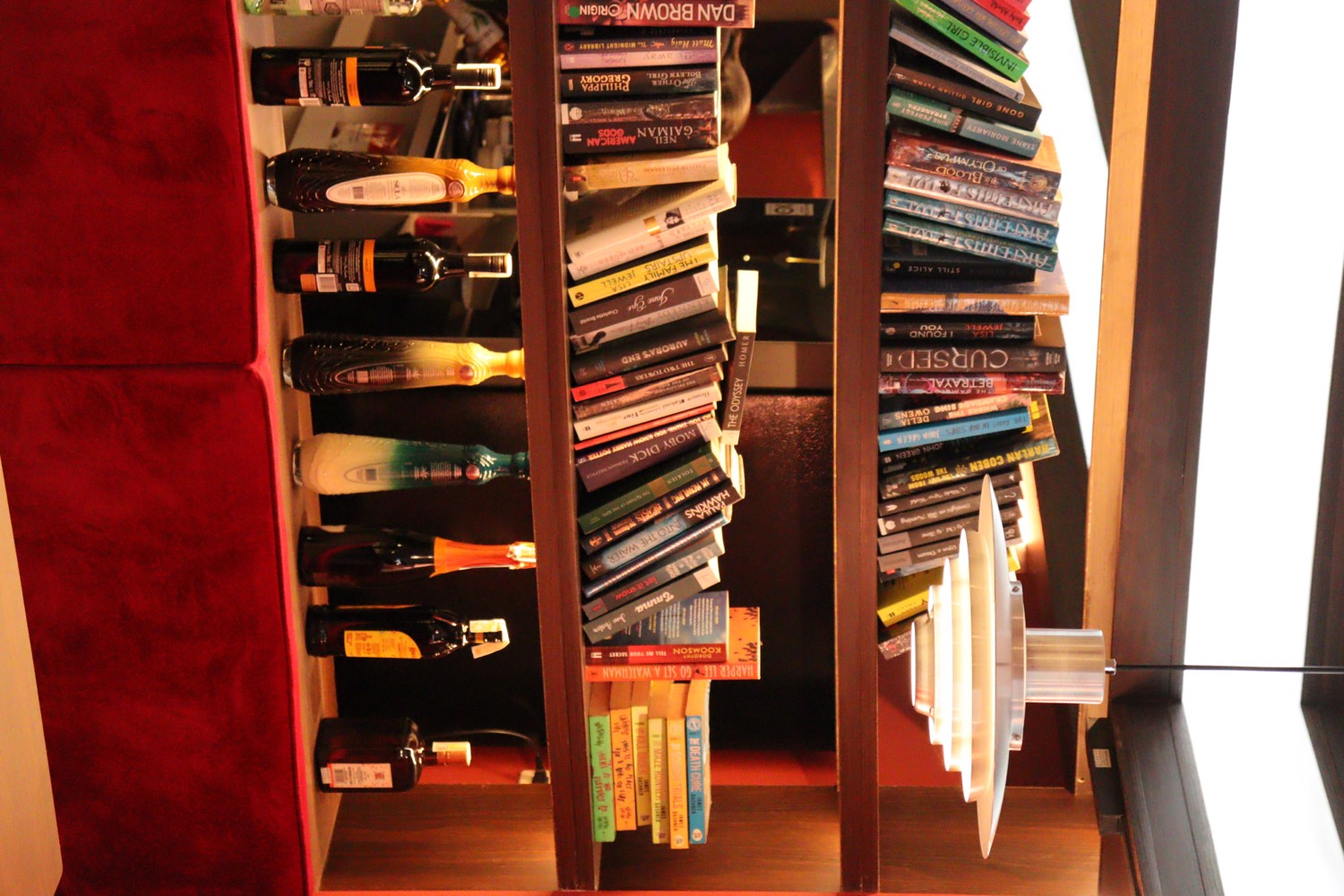The bookshelf by the booths